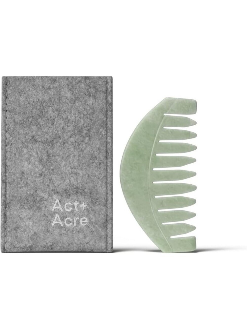 Natural Stone Scalp Gua Sha Comb - Wide Tooth Massager for Hair Growth